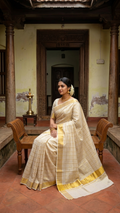 Kerala Cotton Micro Checked Saree