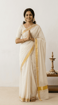 Kerala Cotton Kasavu Set Saree