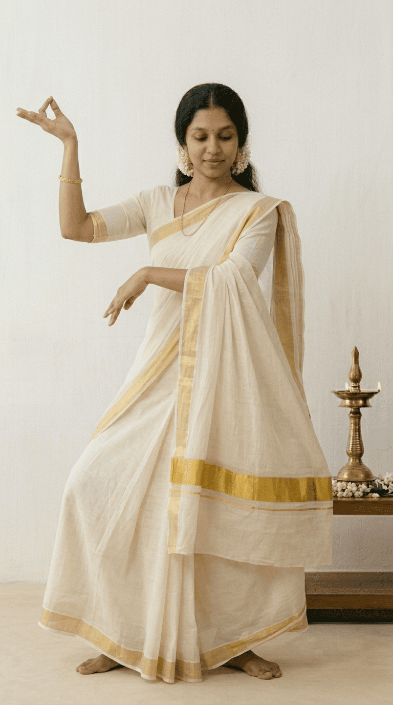 Kerala Cotton Kasavu Set Saree