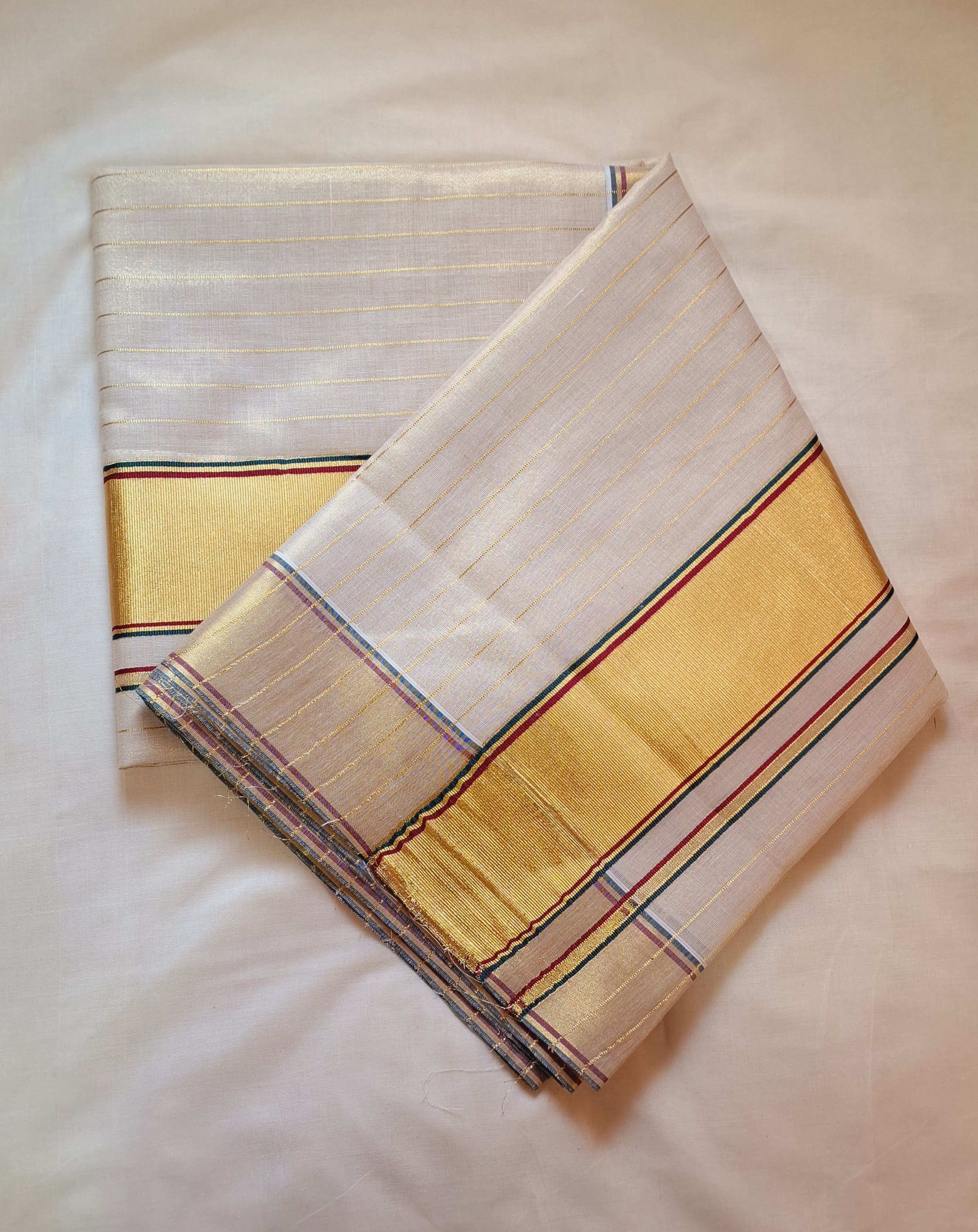 KERALA TISSUE KASAVU LINE SAREE WITH FANCY BORDER