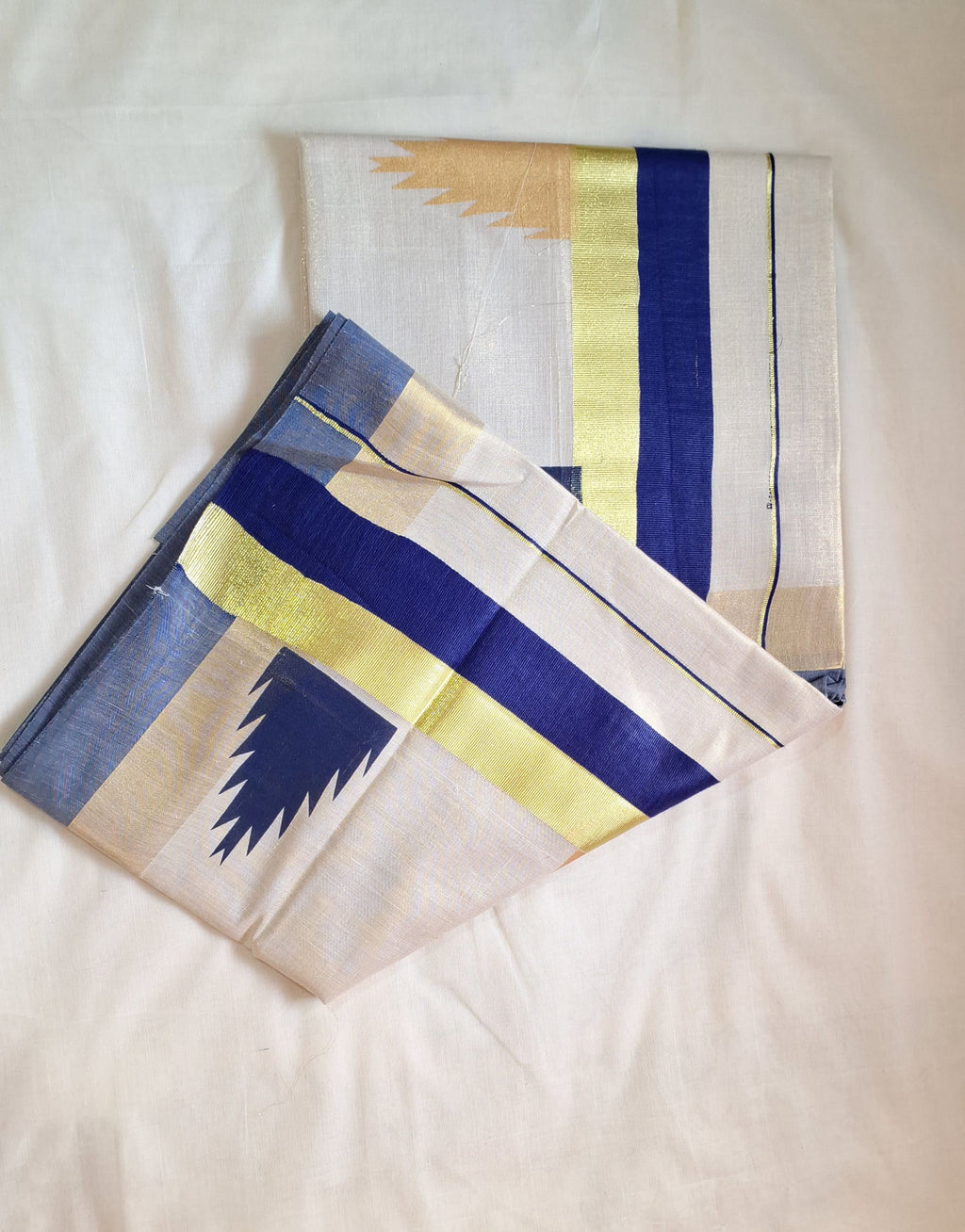 KERALA TISSSUE TOWER PRINT FANCY KASAVU SAREE