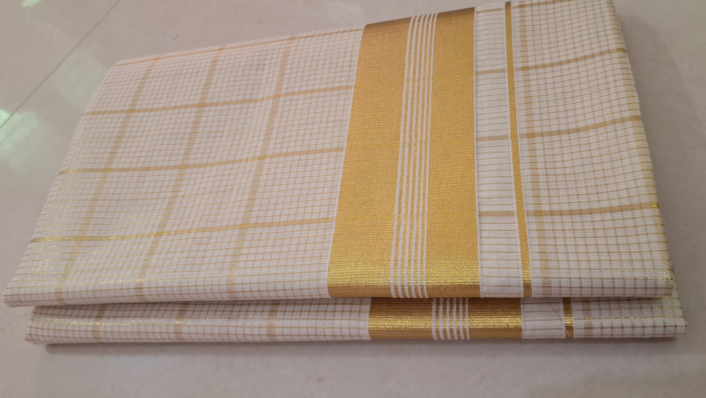 Kerala Cotton Micro Checked Saree