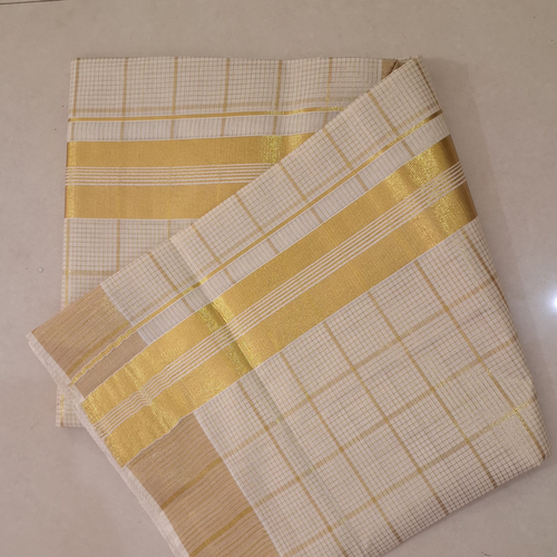 Kerala Cotton Micro Checked Saree