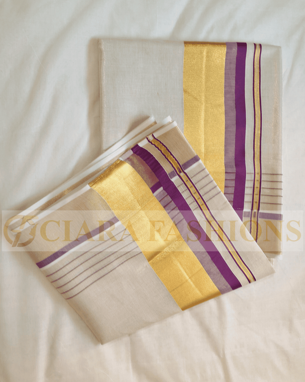 KERALA TISSUE SAREE WITH FANCY LINES