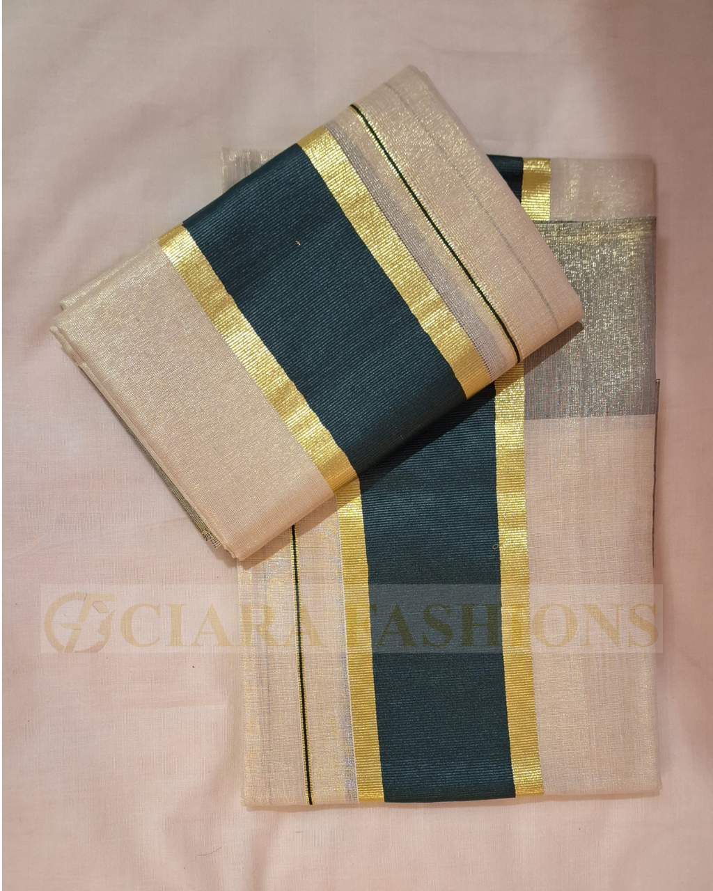 Kerala Tissue Single Set Mundu 2.8 Mtr