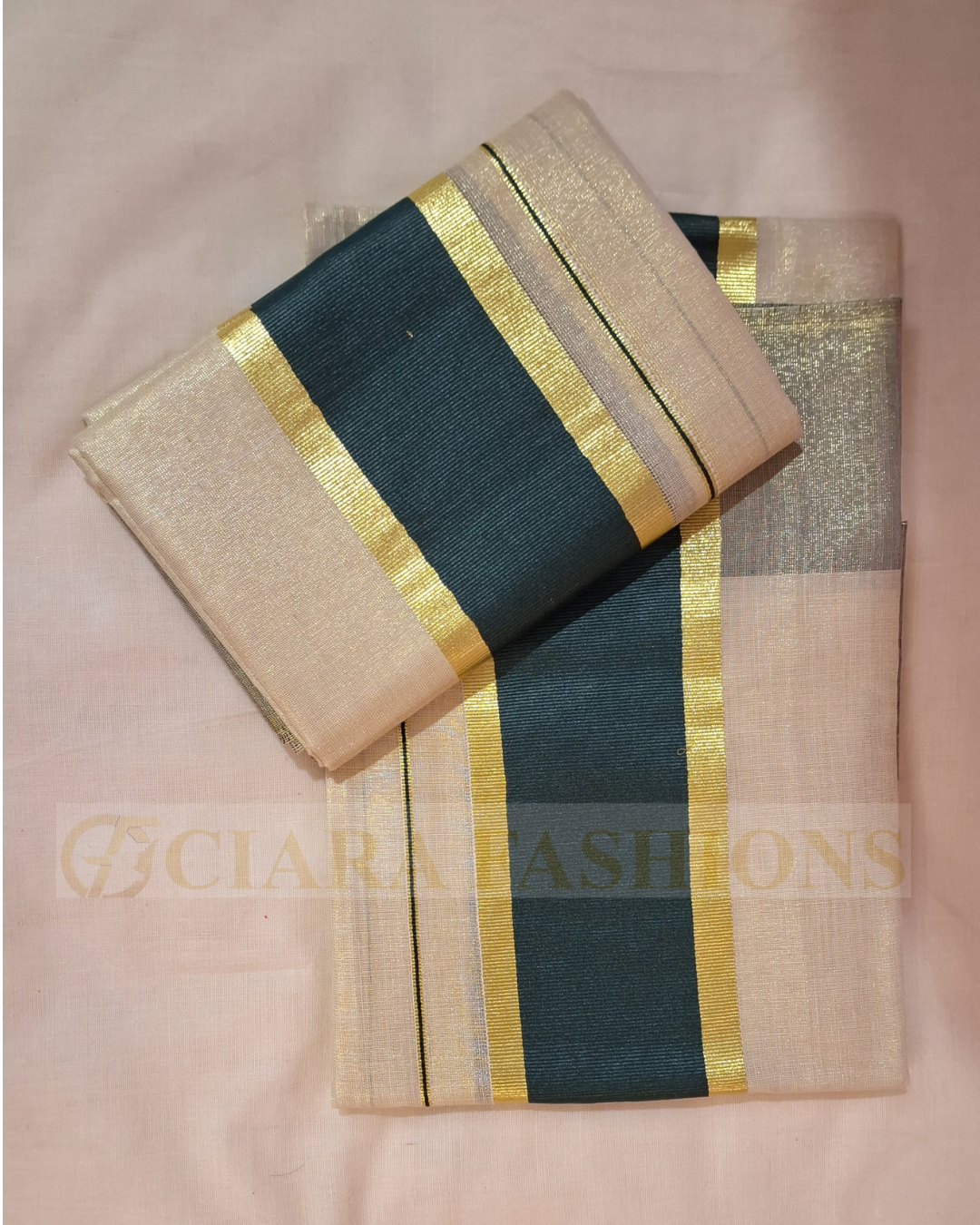 Kerala Tissue Single Set Mundu 2.8 Mtr
