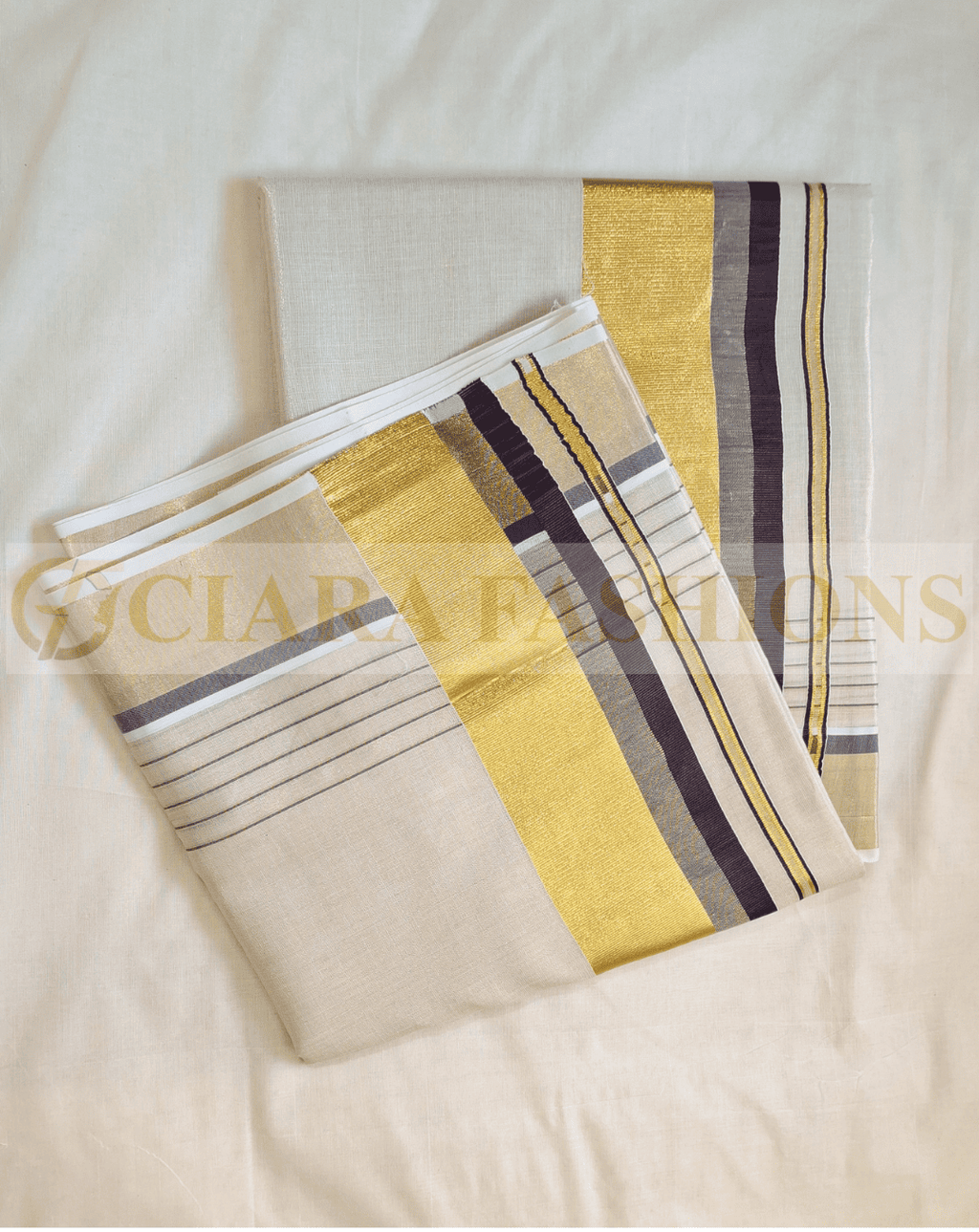 KERALA TISSUE SAREE WITH FANCY LINES