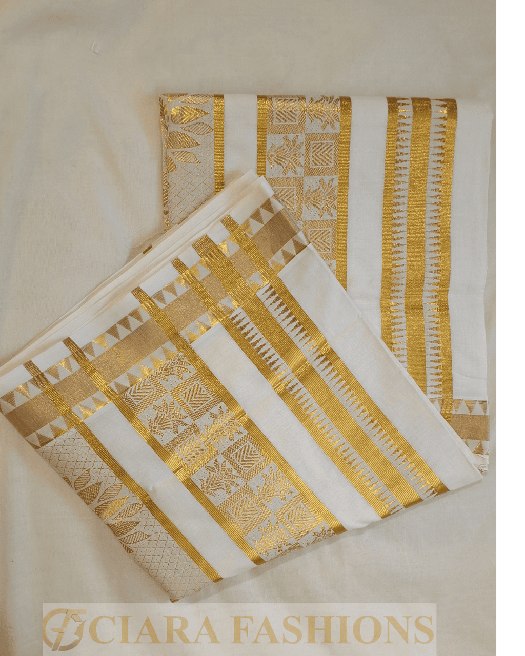 Kerala Cotton Self Weaved Design Saree with Kasavu Border